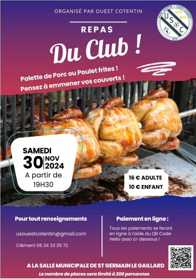 REPAS DU CLUB - 30/11/2024