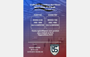 Inscriptions sections sportives Futsal